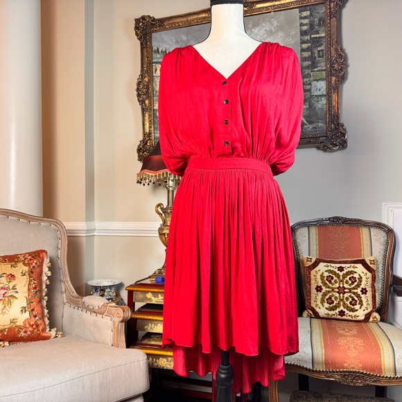Anthropologie Nomad by Morgan Carper Red Elok High Low Dress - Size Medium - Picture 2 of 6
